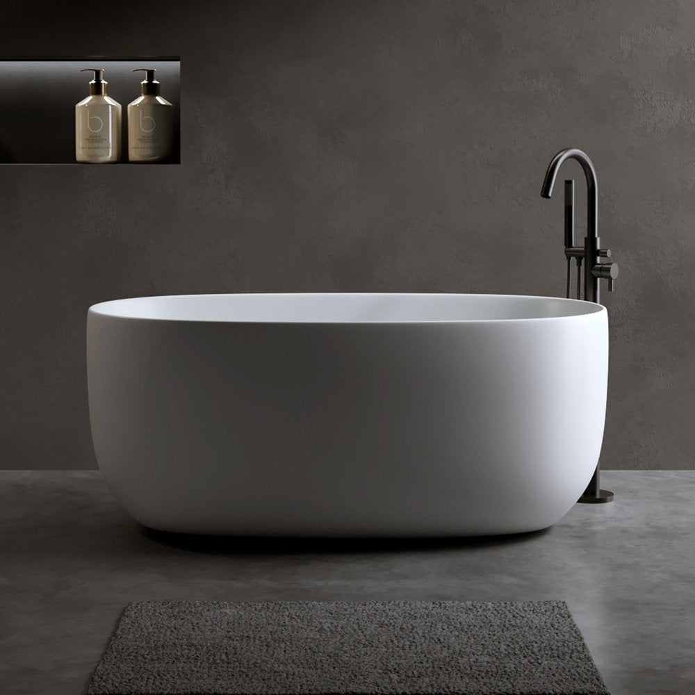 White Acrylic Oval Bath Tub - 47-inch
