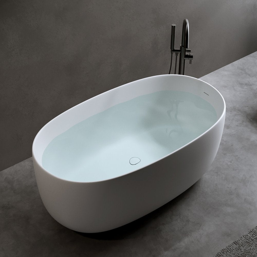 White Acrylic Oval Bath Tub - 47-inch