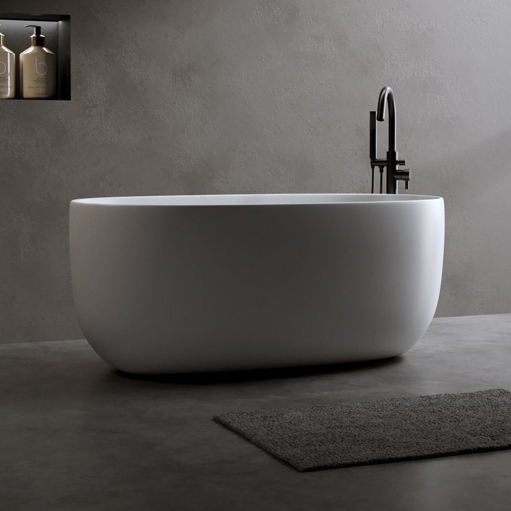 White Acrylic Oval Bath Tub - 47-inch