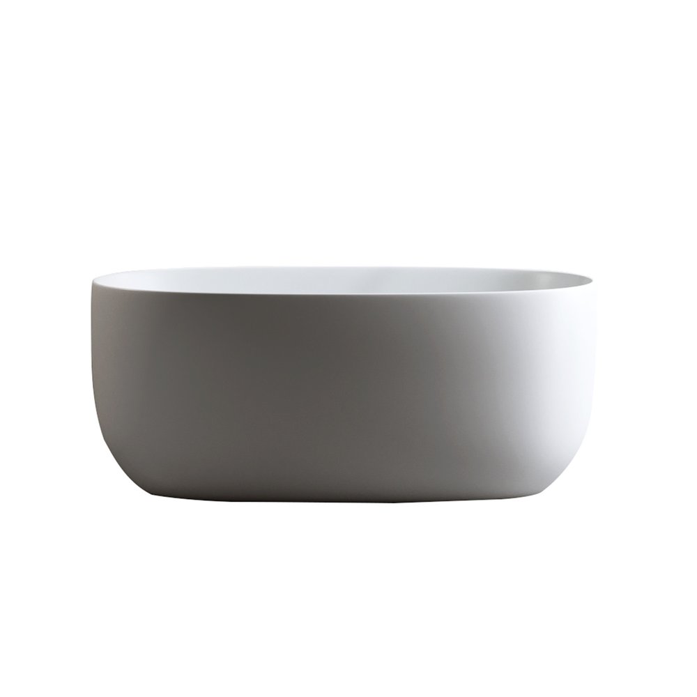 White Acrylic Oval Bath Tub - 47-inch