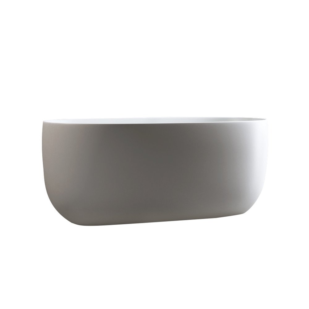 White Acrylic Oval Bath Tub - 47-inch