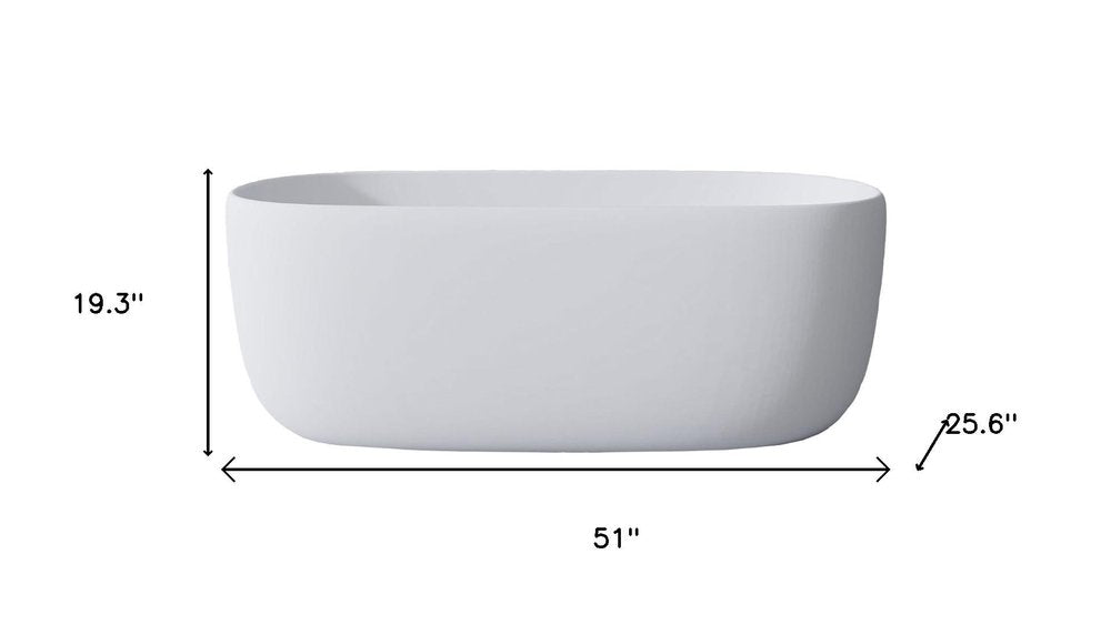 White Acrylic Oval Bath Tub - 51-inch