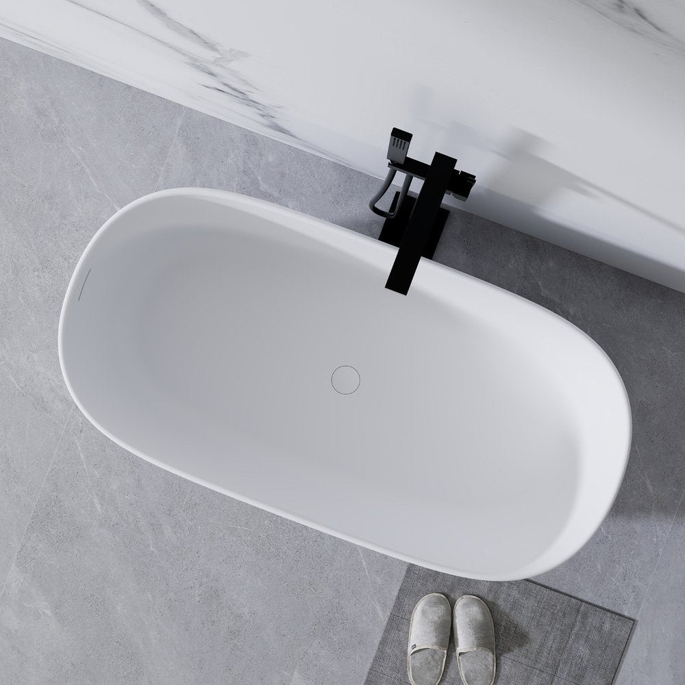 White Acrylic Oval Bath Tub - 51-inch
