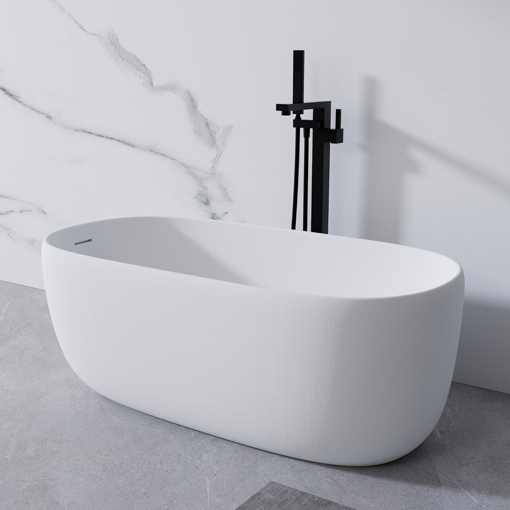 White Acrylic Oval Bath Tub - 51-inch