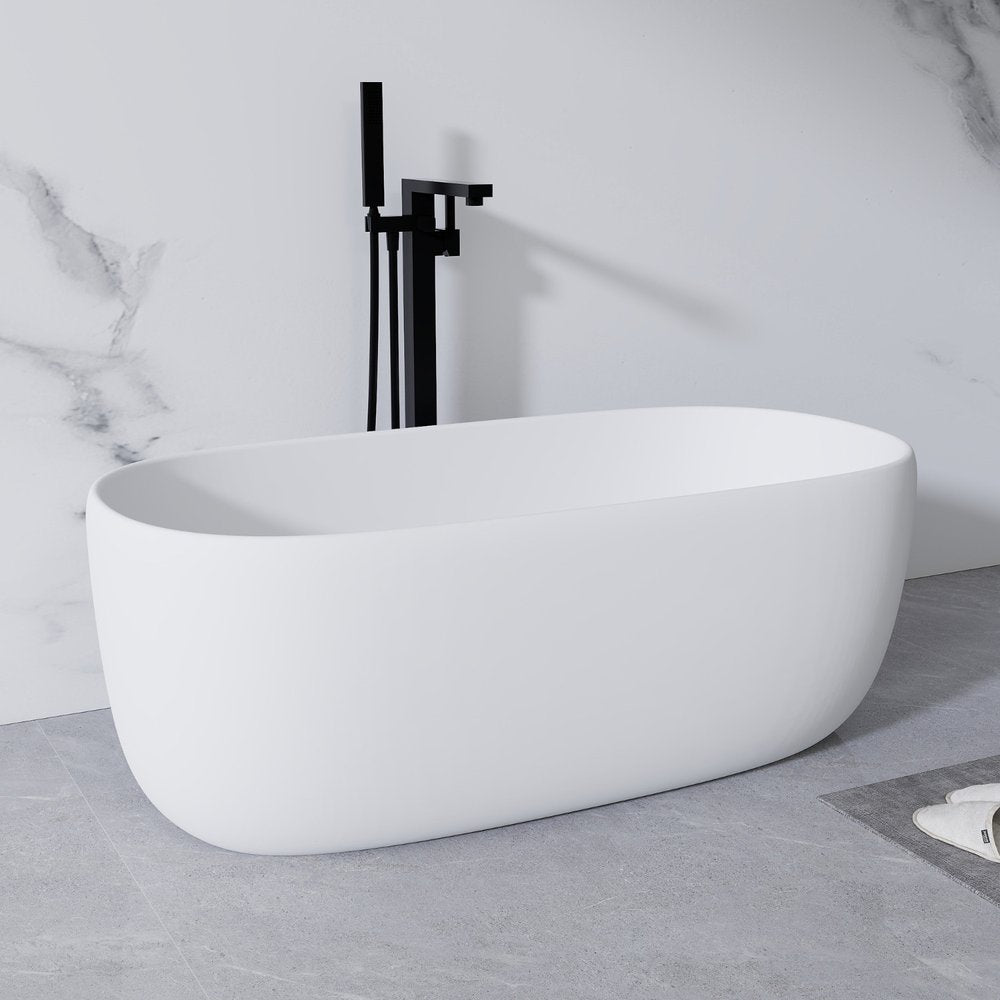 White Acrylic Oval Bath Tub - 51-inch