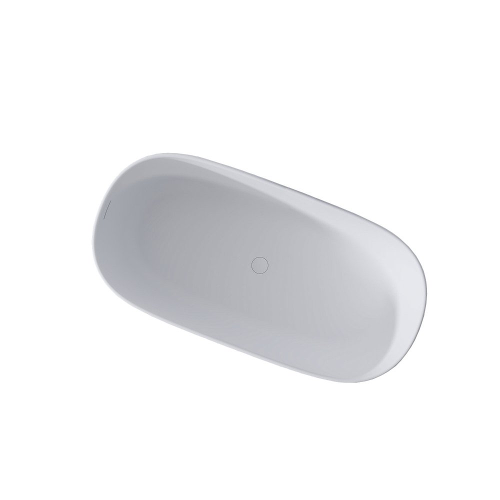 White Acrylic Oval Bath Tub - 51-inch
