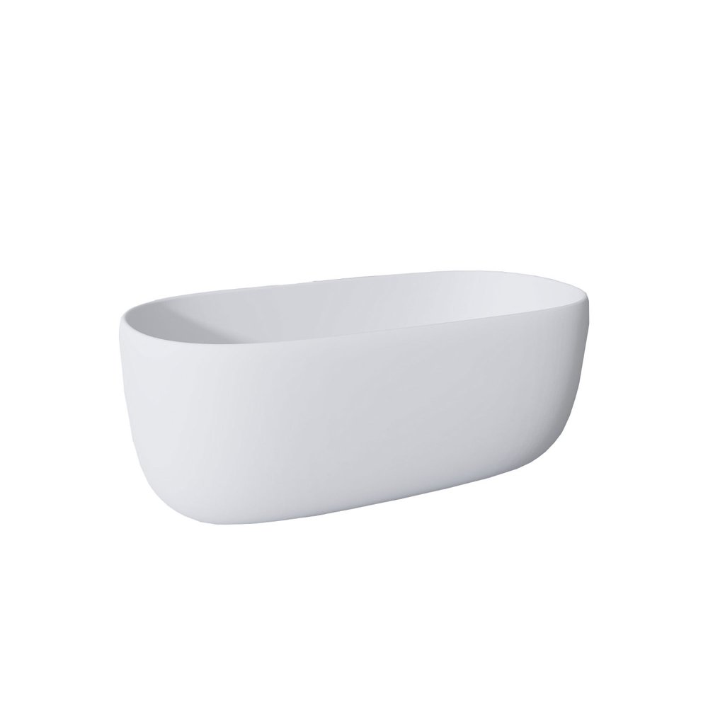 White Acrylic Oval Bath Tub - 51-inch