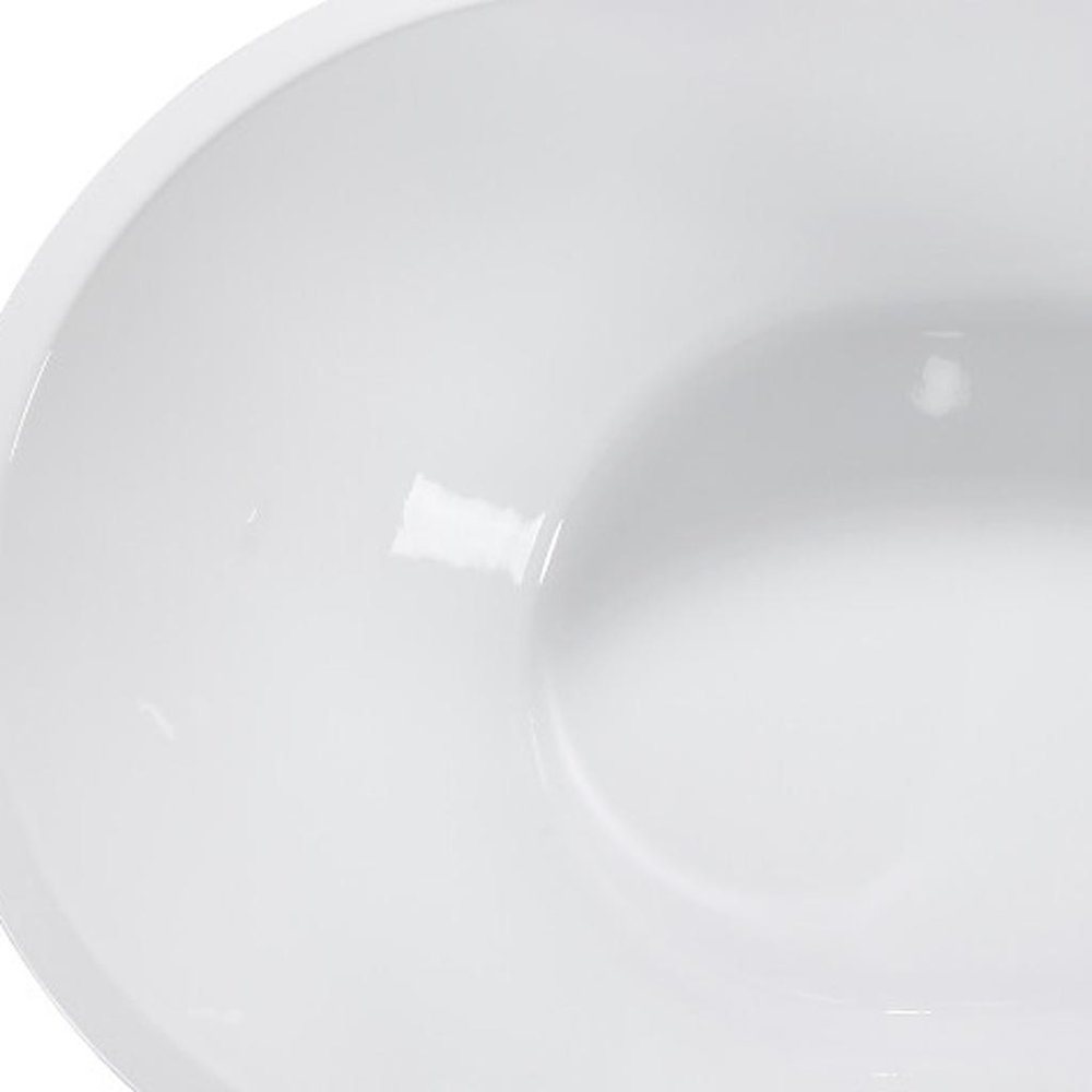 White Acrylic Oval Bath Tub - 59-inch