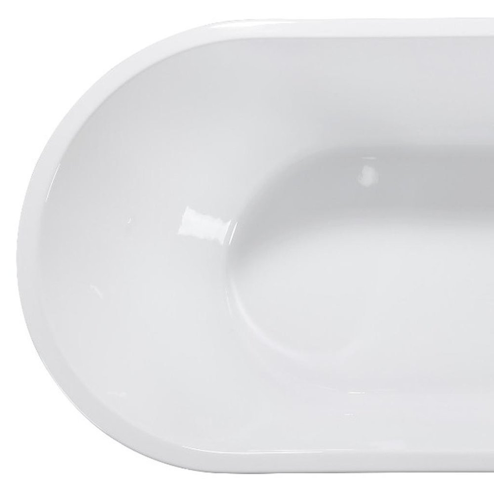 White Acrylic Oval Bath Tub - 59-inch