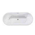 White Acrylic Oval Bath Tub - 59-inch