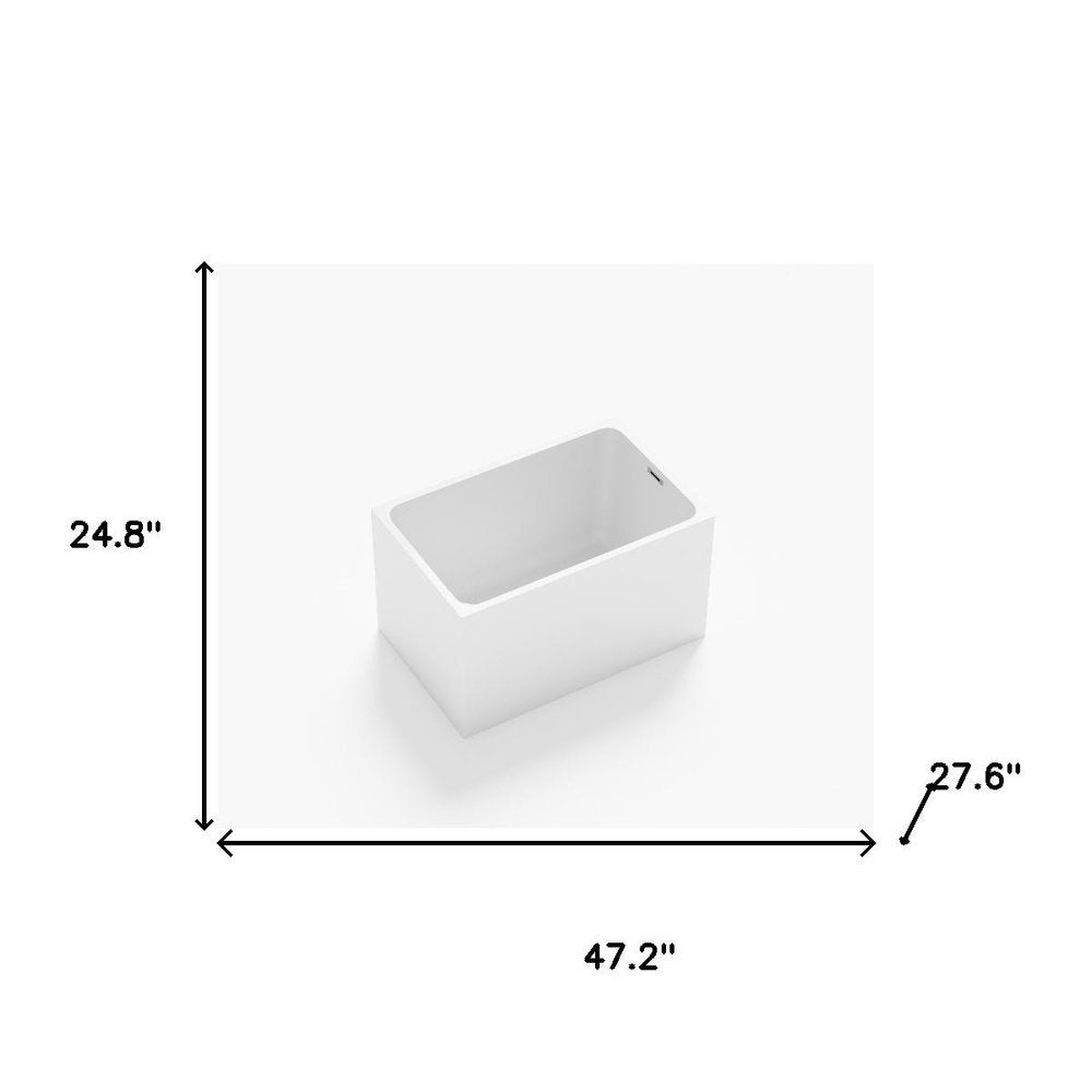 White Acrylic Bath Tub - 47-inch