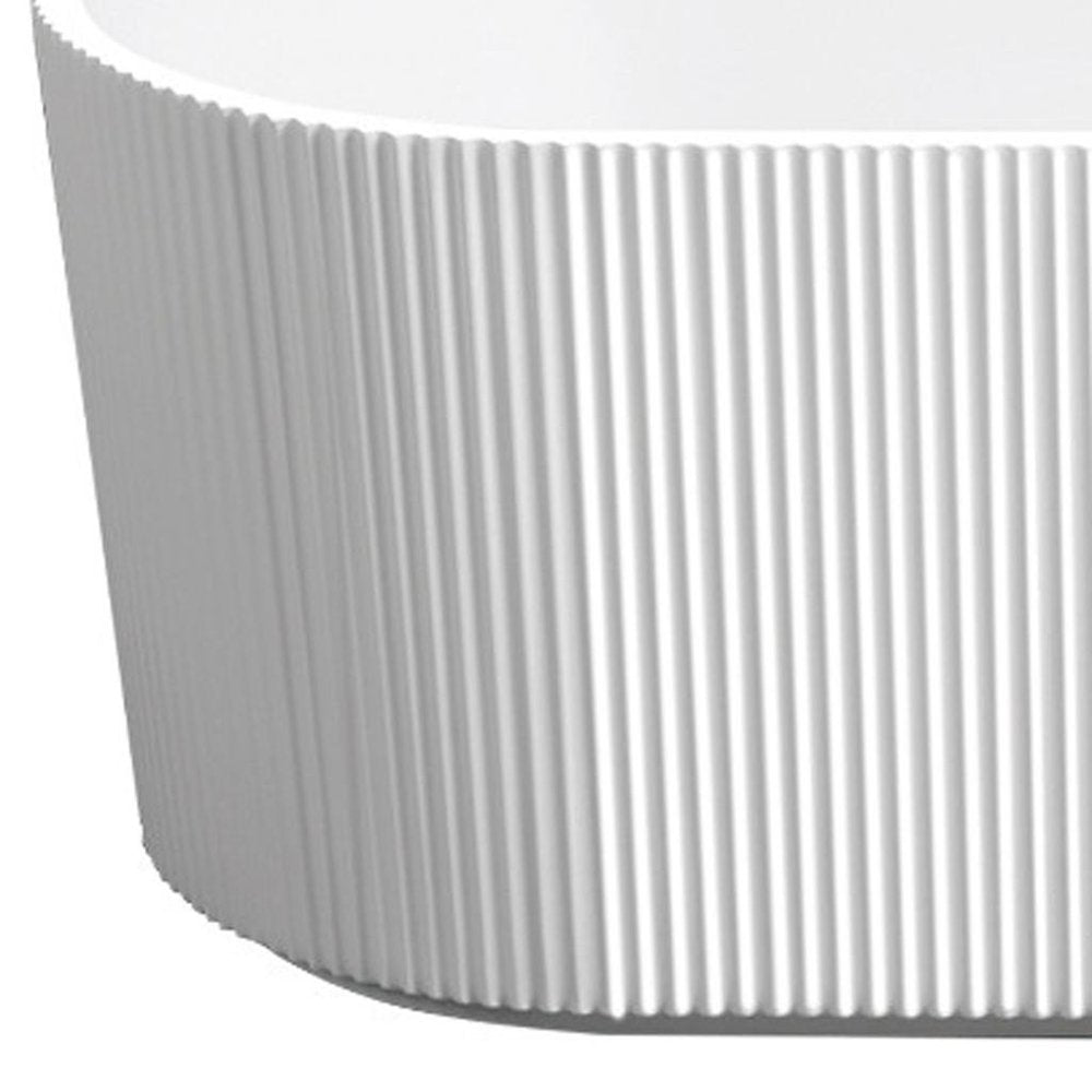 White Acrylic Oval Bath Tub - 59-inch
