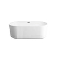 White Acrylic Oval Bath Tub - 59-inch