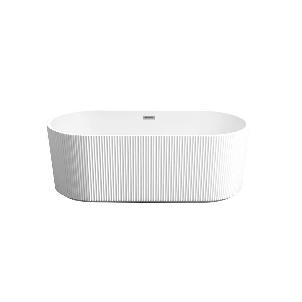 White Acrylic Oval Bath Tub - 59-inch