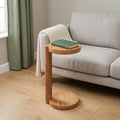 Natural Distressed Solid Wood Round End Table - 24-inch