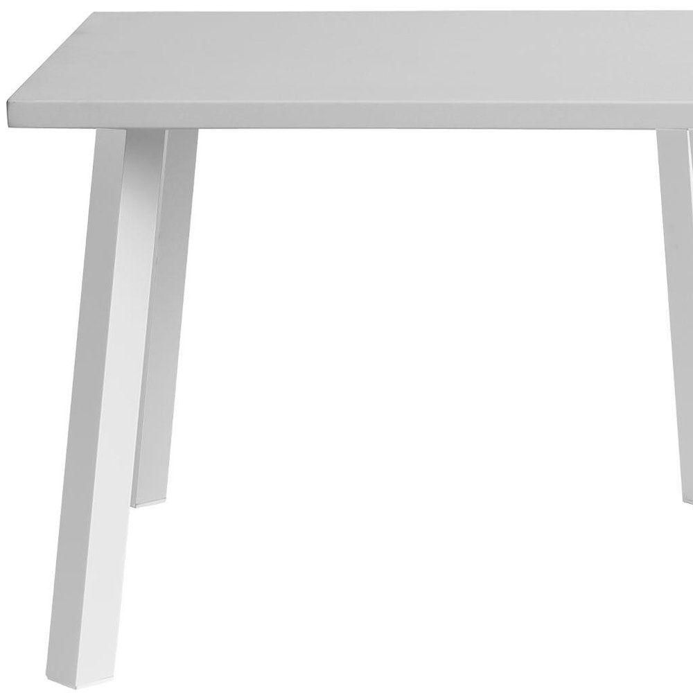White Aluminum Square Outdoor Dining Table - 39-inch