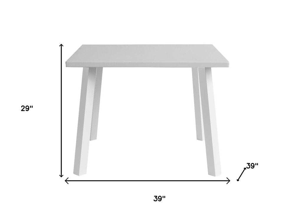 White Aluminum Square Outdoor Dining Table - 39-inch