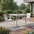 White Aluminum Square Outdoor Dining Table - 39-inch