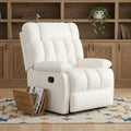 White Faux Leather Manual Recliner - 39-inch