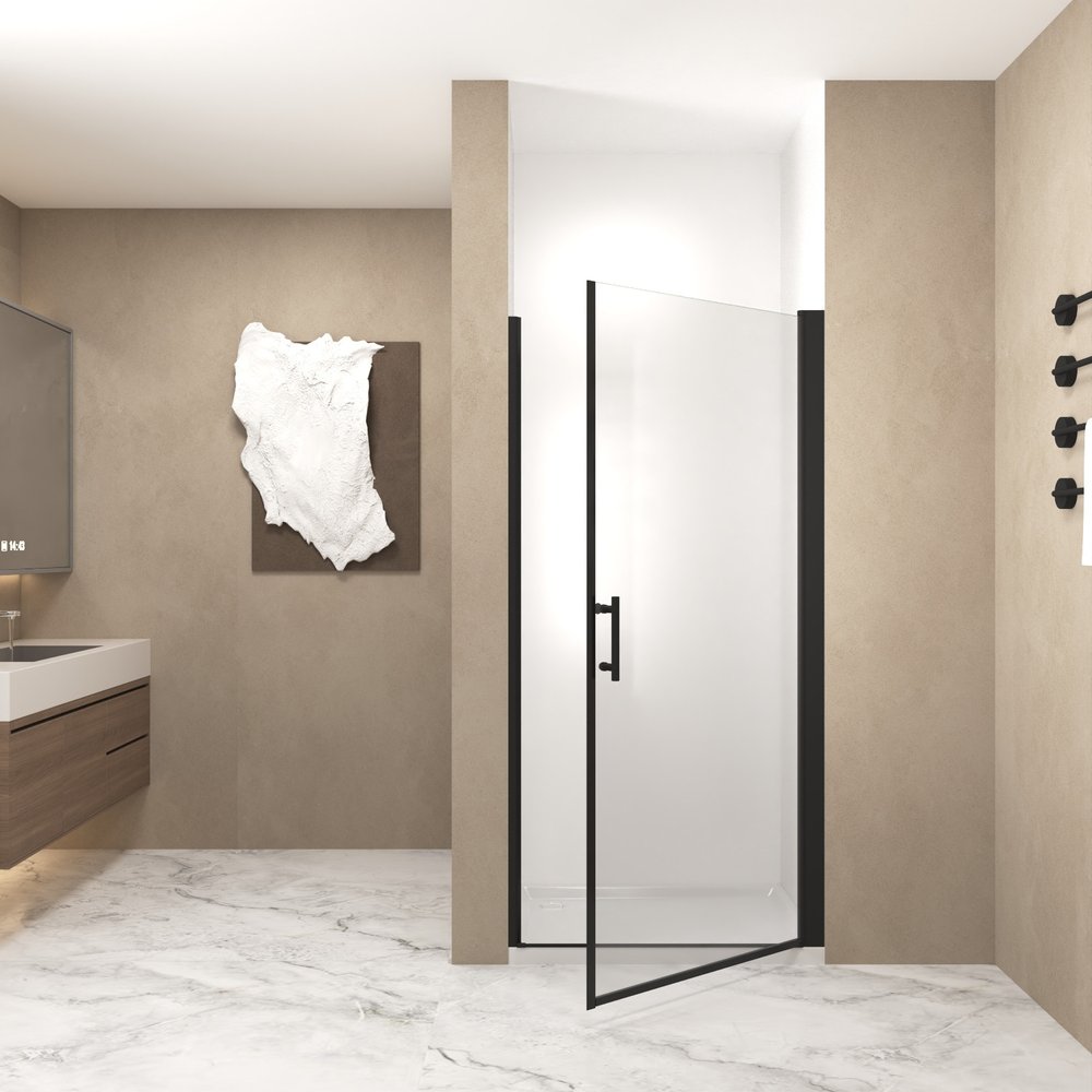 Aluminum and Tempered Glass Shower Door - 72 X 36-inch