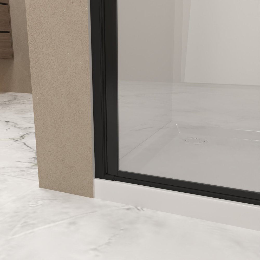 Aluminum and Tempered Glass Shower Door - 72 X 36-inch