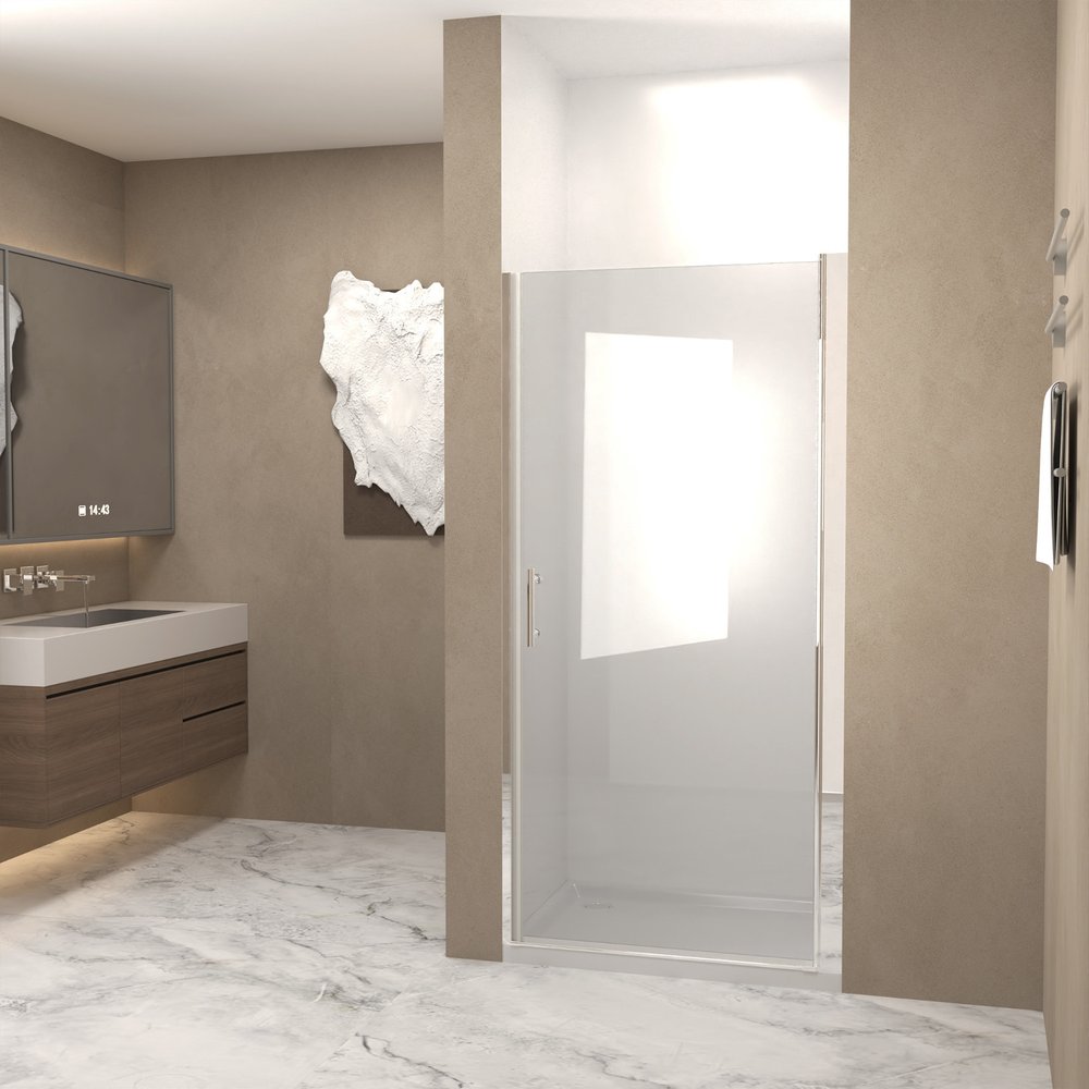 Aluminum and Tempered Glass Shower Door - 72 X 28-inch