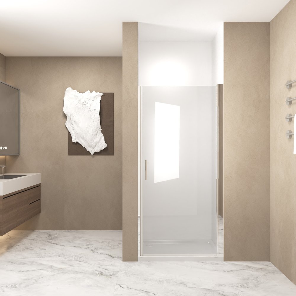 Aluminum and Tempered Glass Shower Door - 72 X 28-inch