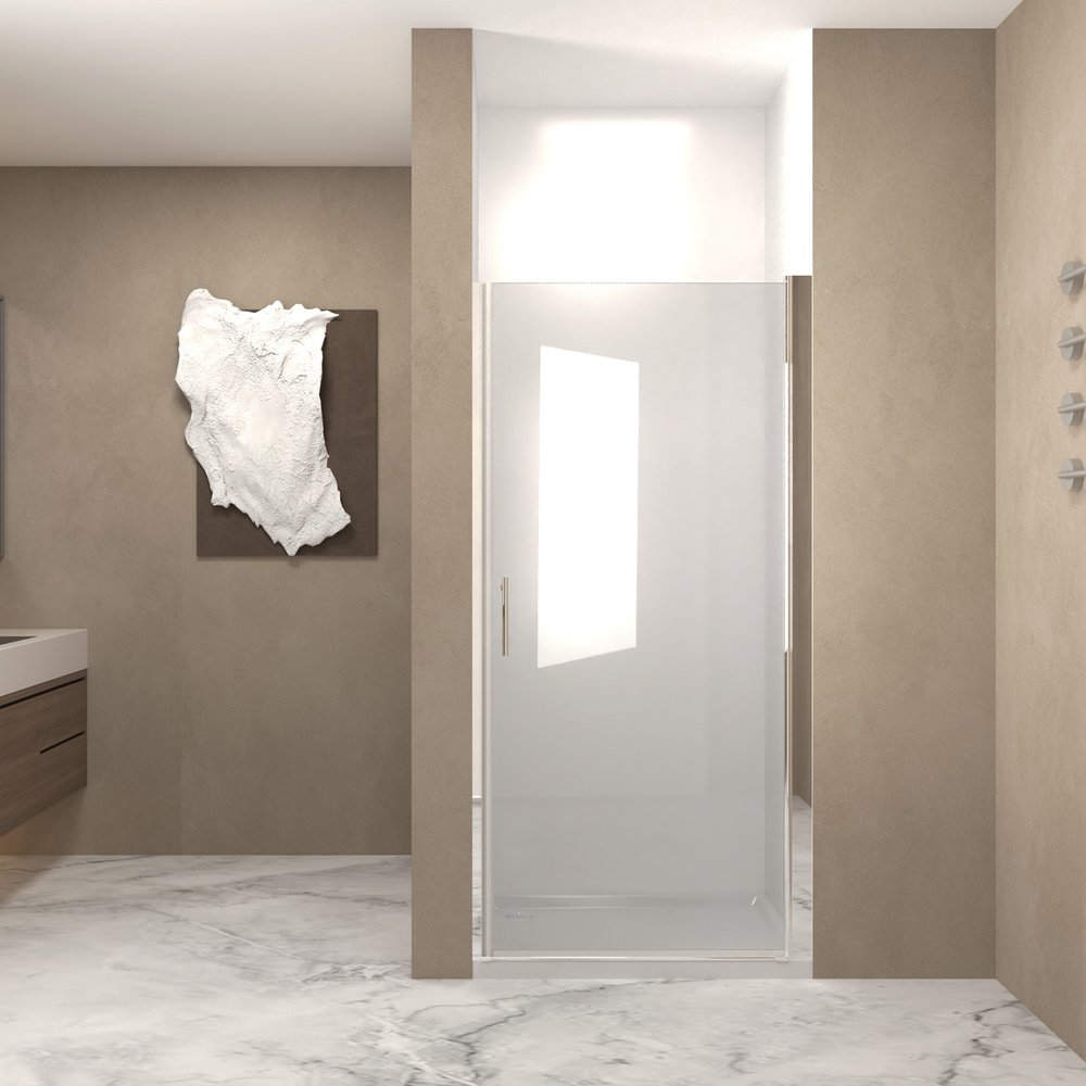 Aluminum and Tempered Glass Shower Door - 72 X 36-inch