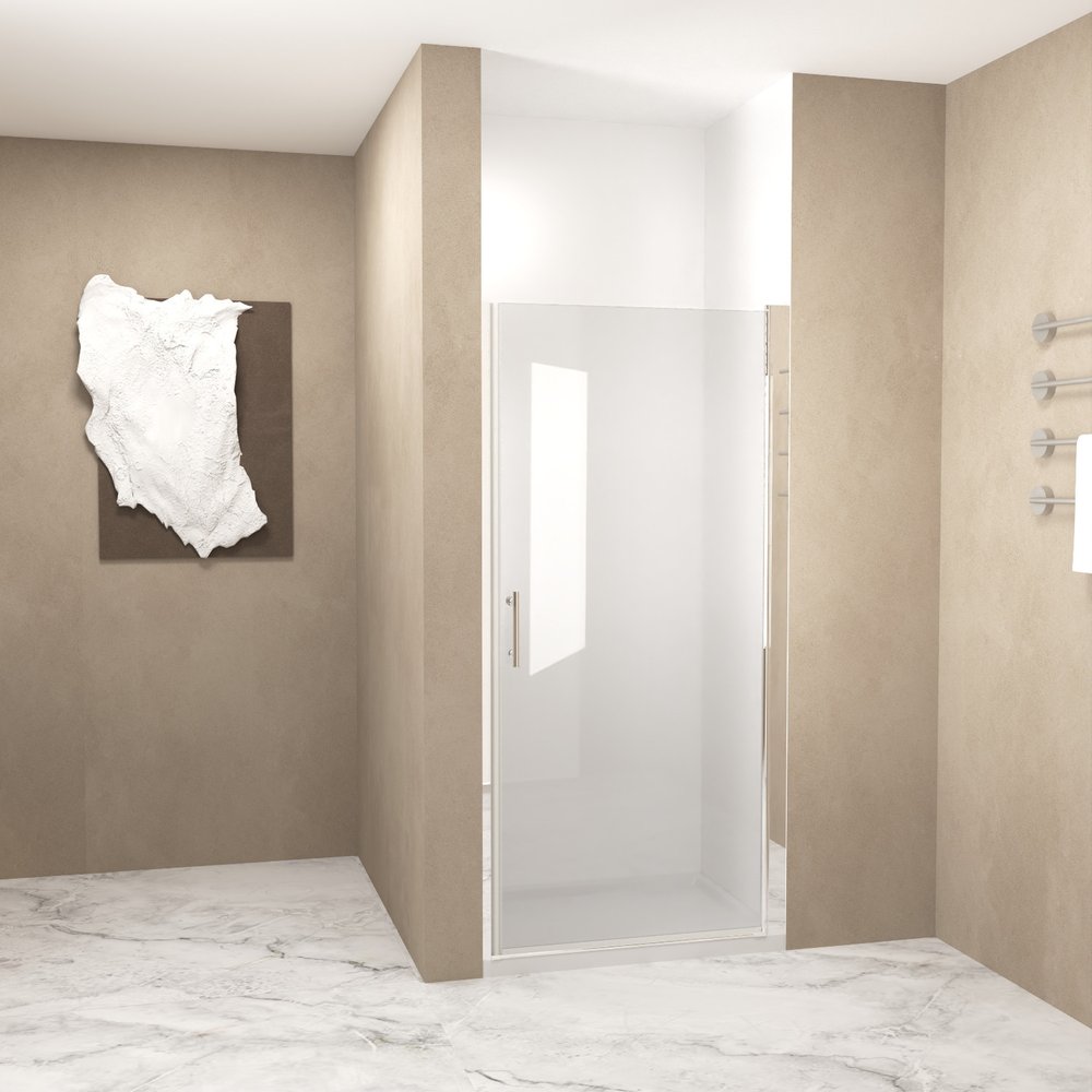 Aluminum and Tempered Glass Shower Door - 72 X 36-inch