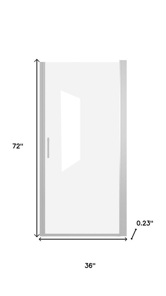 Aluminum and Tempered Glass Shower Door - 72 X 36-inch