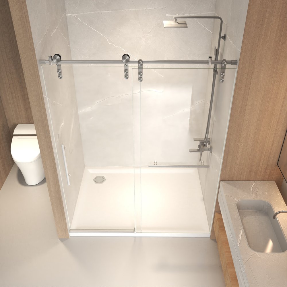 Set of Two Tempered Glass Shower Doors