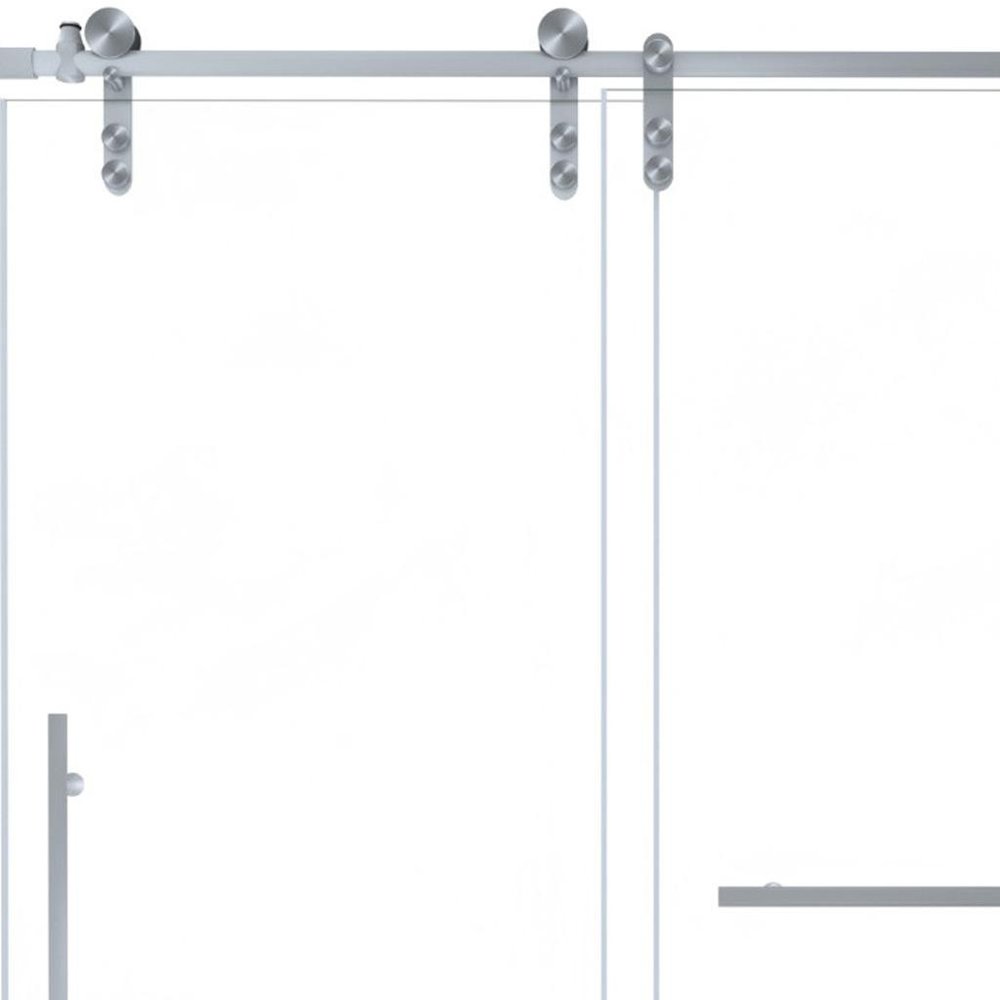 Set of Two Tempered Glass Shower Doors