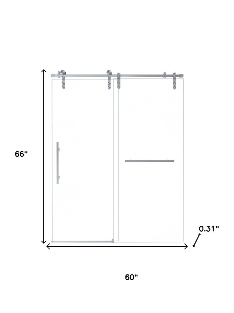Set of Two Tempered Glass Shower Doors