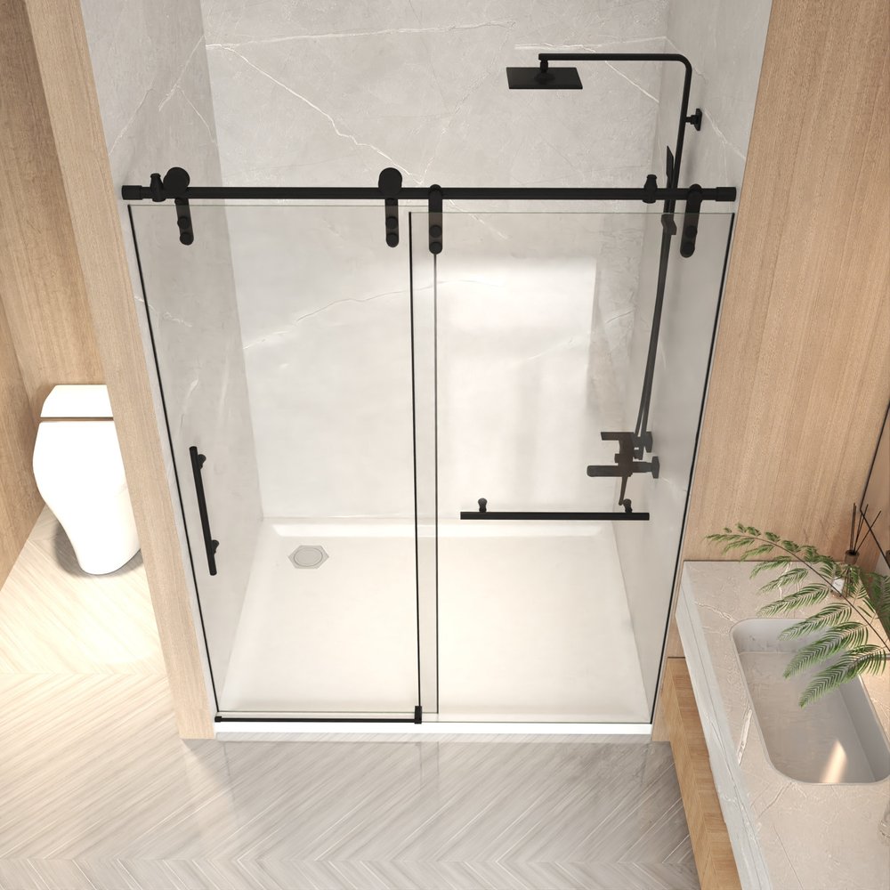 Set of Two Tempered Glass Shower Doors