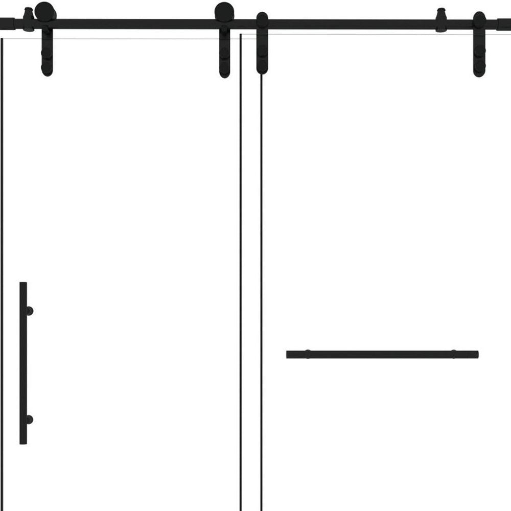 Set of Two Tempered Glass Shower Doors