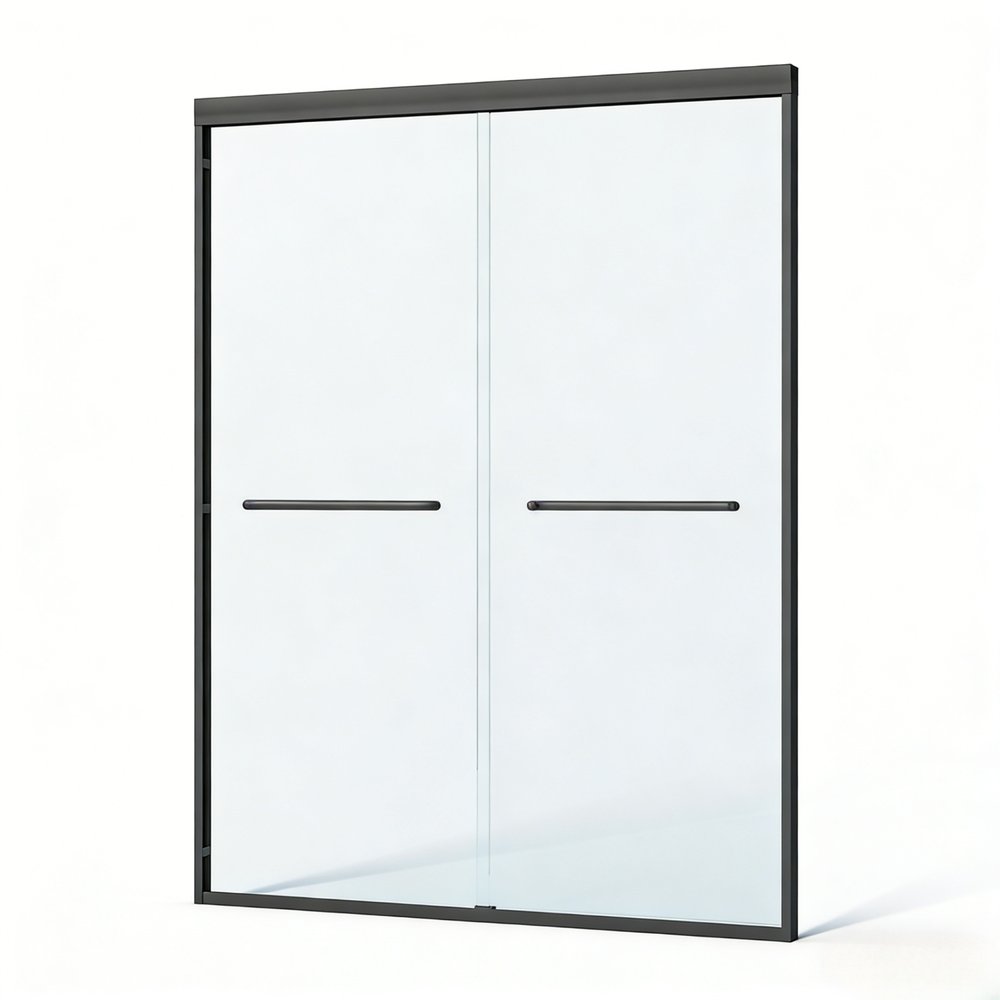 Set of Two Tempered Glass Shower Doors