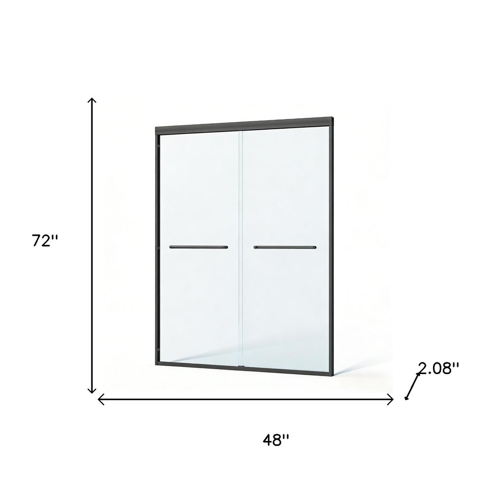 Set of Two Tempered Glass Shower Doors