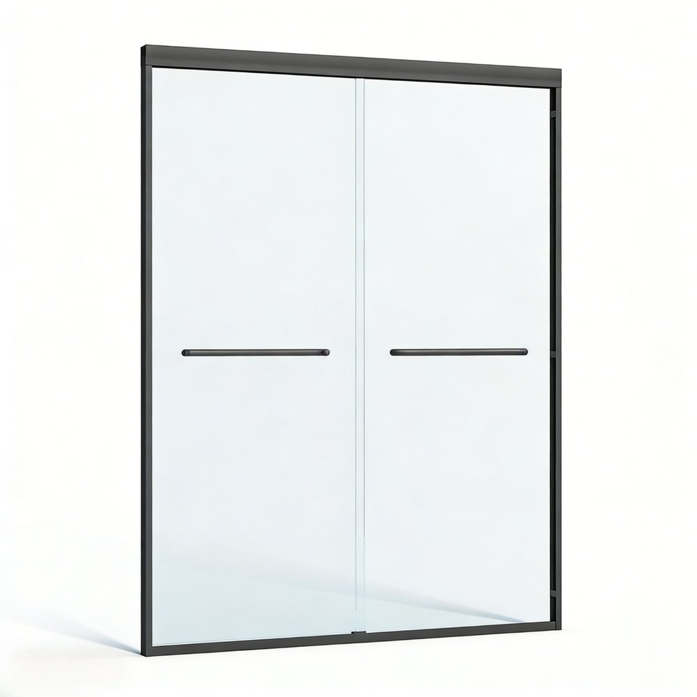 Set of Two Tempered Glass Shower Doors