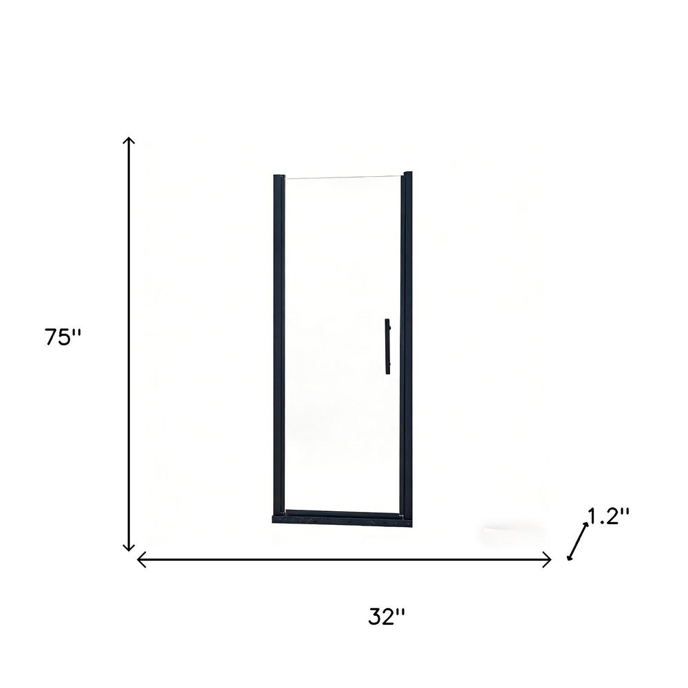 Aluminum and Tempered Glass Shower Door - 75 X 32-inch