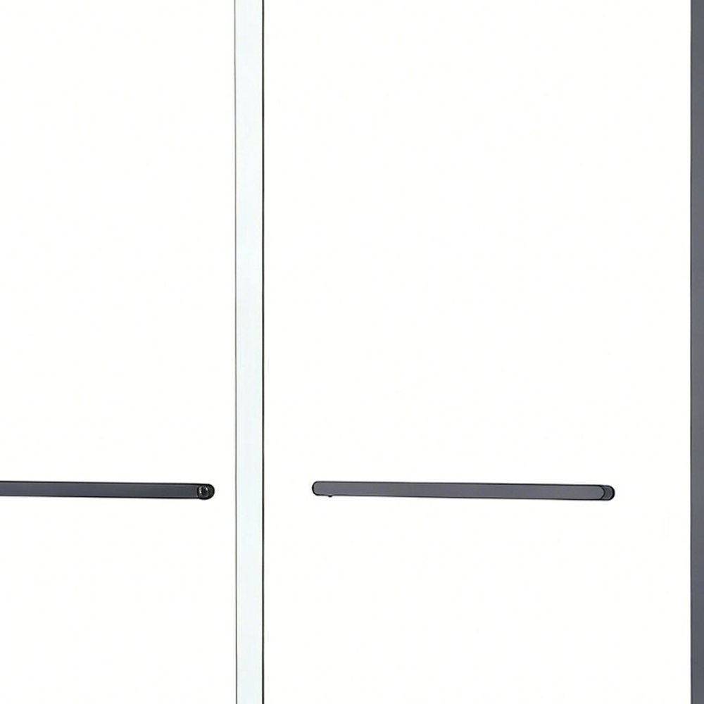 Set of Two Aluminum and Tempered Glass Shower Doors