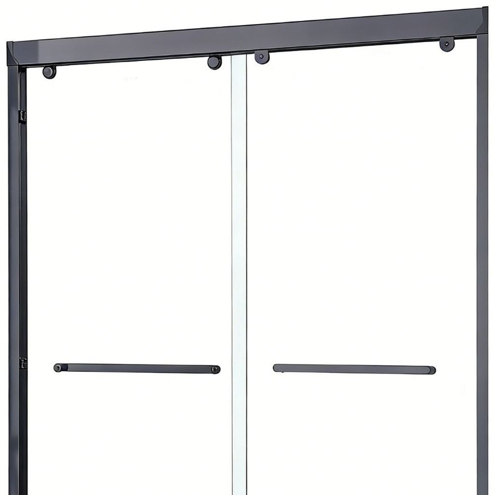 Set of Two Aluminum and Tempered Glass Shower Doors