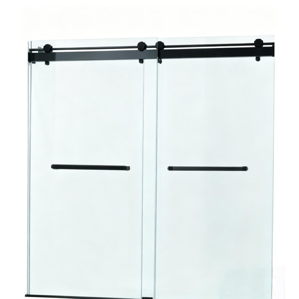 Set of Two Tempered Glass Shower Doors