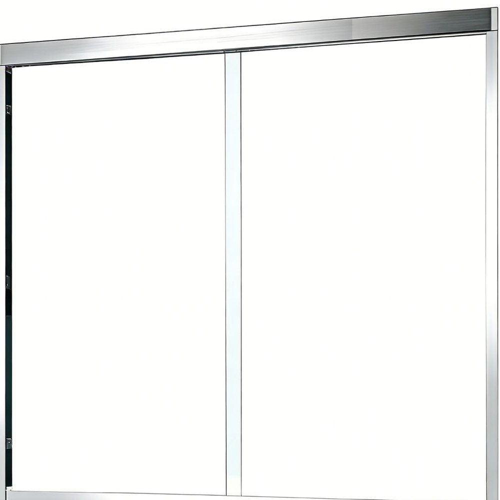 Set of Two Aluminum and Tempered Glass Shower Doors