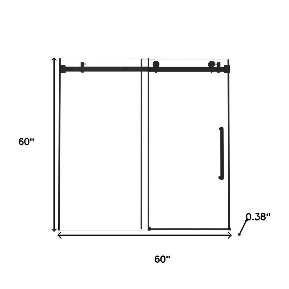 Set of Two Tempered Glass Shower Doors