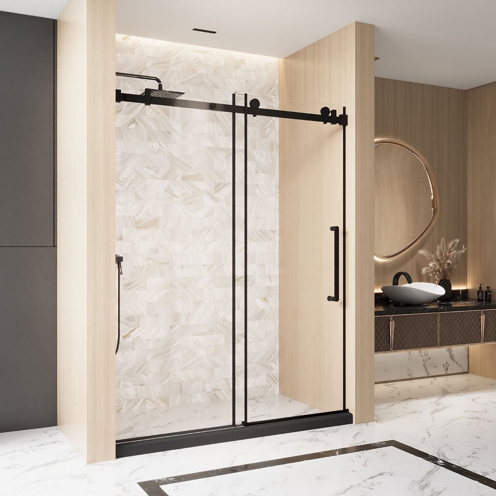 Set of Two Tempered Glass Shower Doors