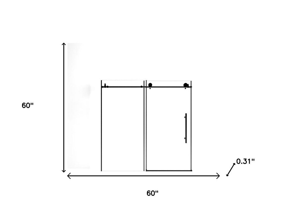 Set of Two Tempered Glass Shower Doors