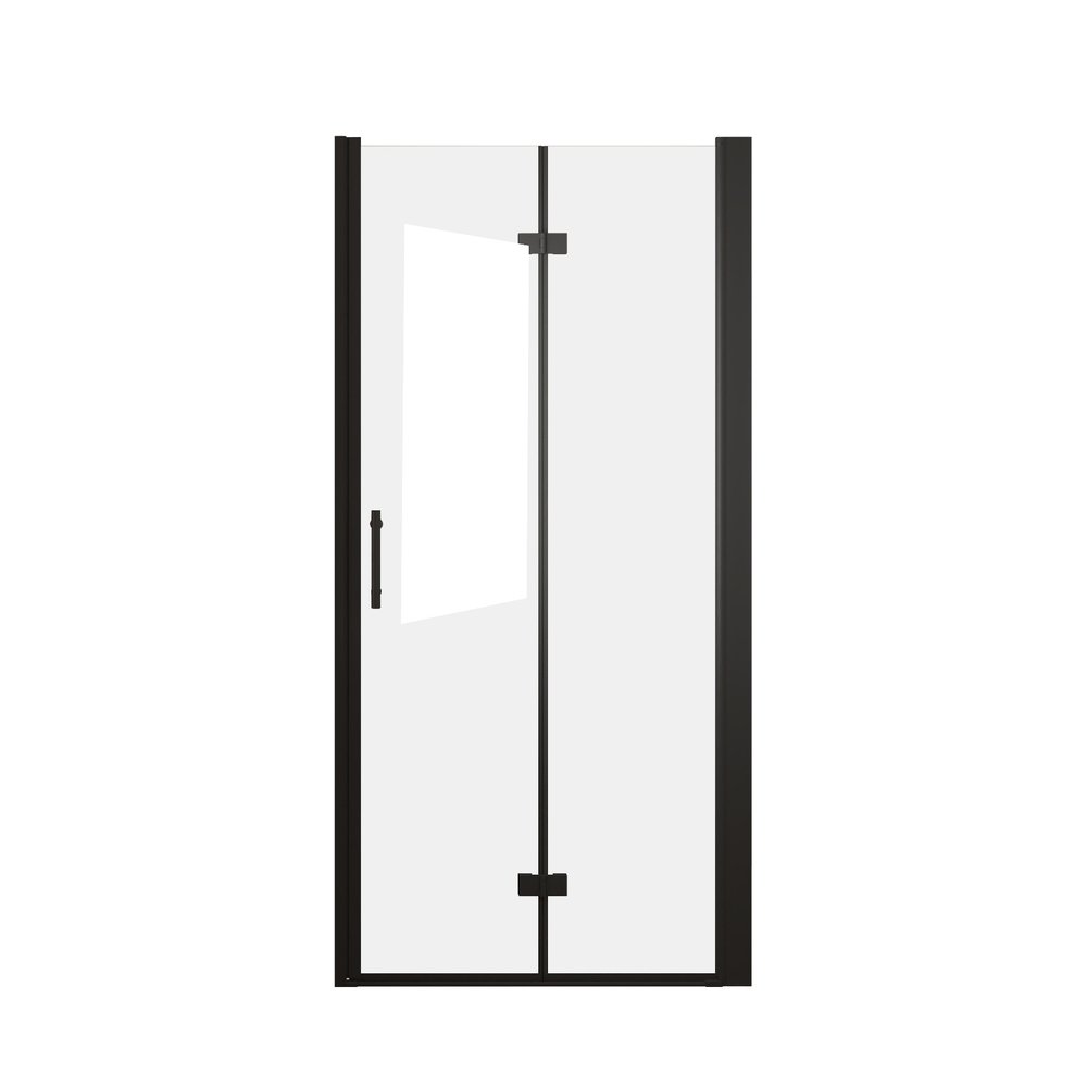 Set of Two Aluminum and Tempered Glass Shower Doors