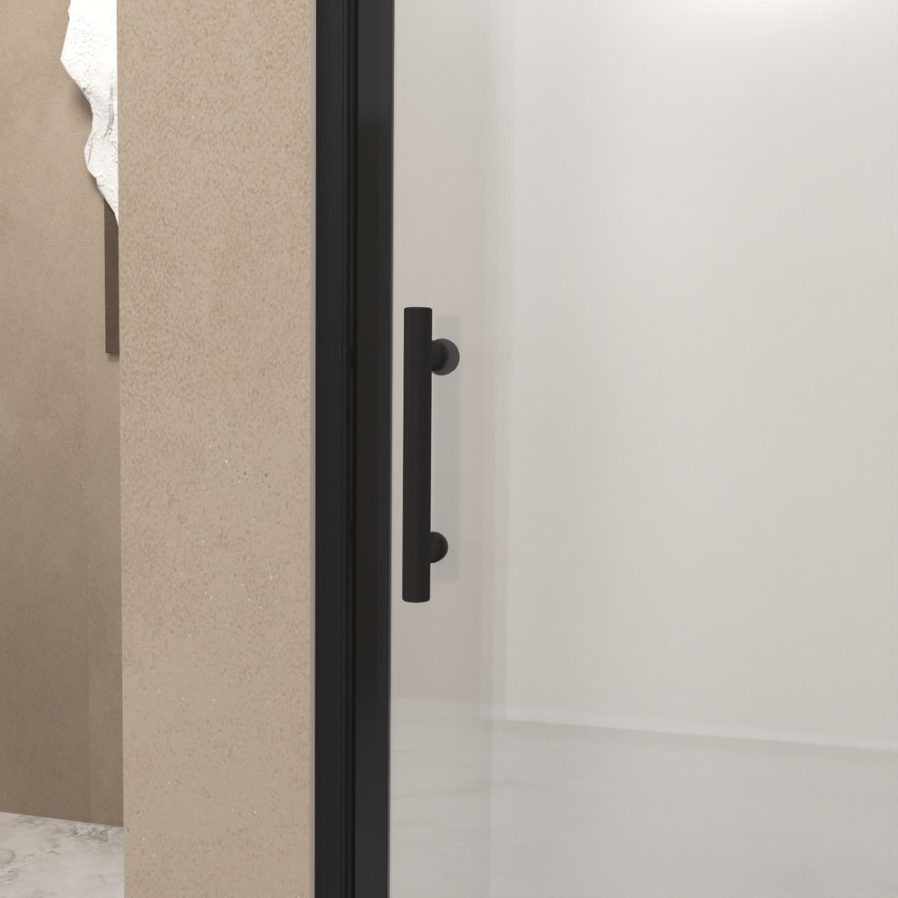 Set of Two Aluminum and Tempered Glass Shower Doors