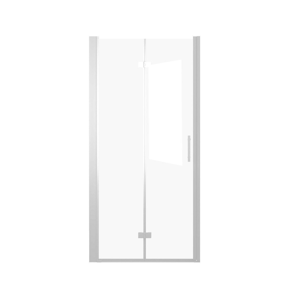 Set of Two Aluminum and Tempered Glass Shower Doors