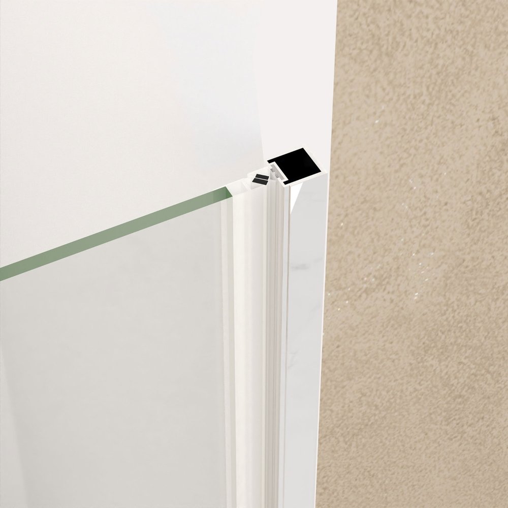 Set of Two Aluminum and Tempered Glass Shower Doors
